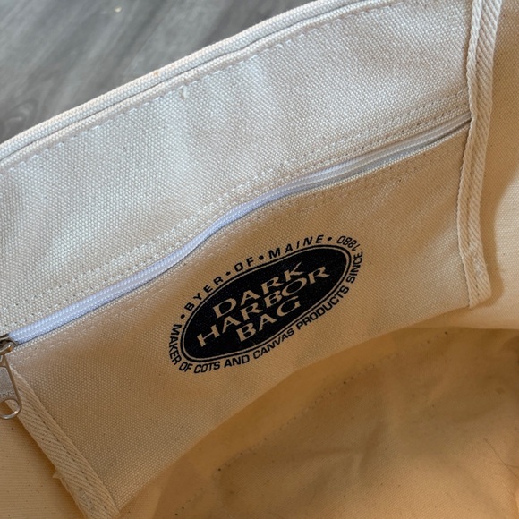 Canvas Tote Bag with Brown Handles - Picture 3 of 6